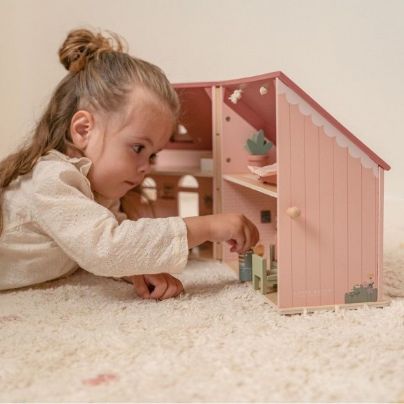 casa de muñecas madera portátil