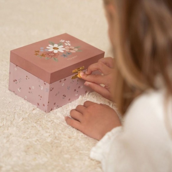 Caja de Música Joyero Rosa