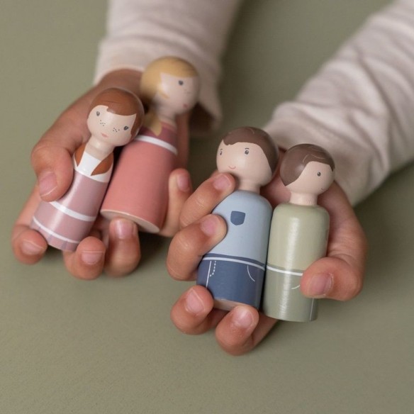Set Familia Rosa Casa de Muñecas little dutch