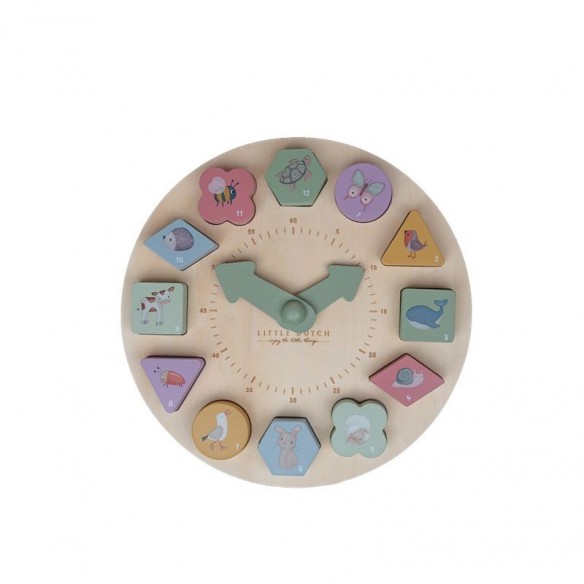 Puzle reloj de madera para niñas y niños