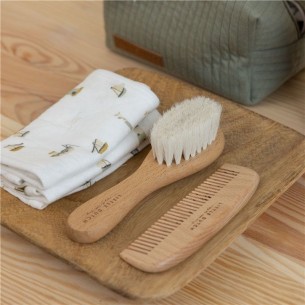 Set de Peine y Cepillo para Bebé Madera 2