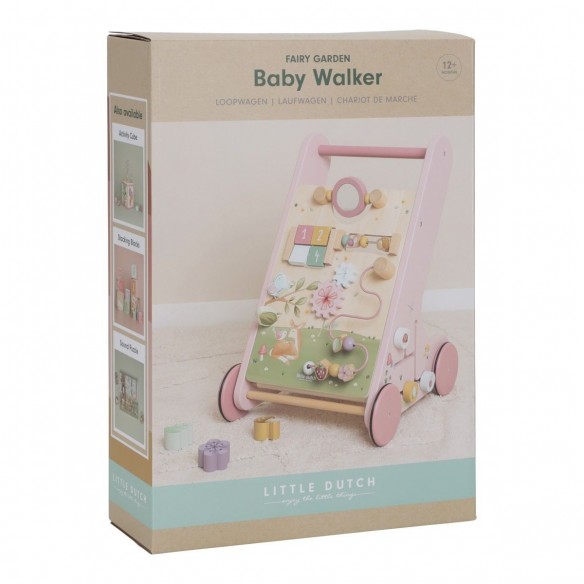 Caminador Fairy Garden multi actividad en rosa de madera