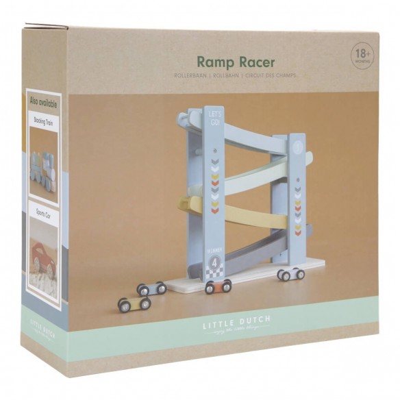 pista carreras madera azul Little Dutch