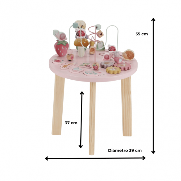 Medidas mesa de Actividades Fairy Garden para bebé de Little Dutch