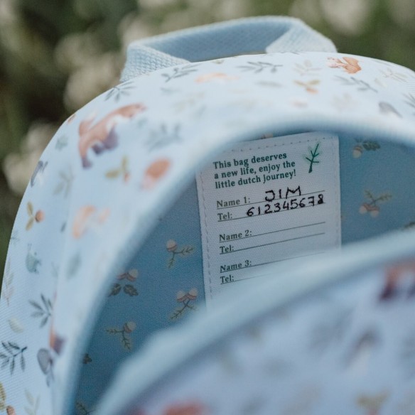 Mochila Forest Friends escolar azul little dutch