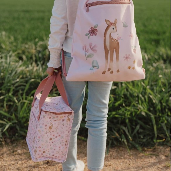 bolsa merienda térmica rosa estampada infantil