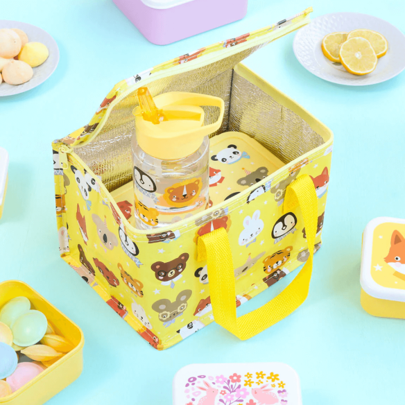 bolsa térmica infantil animales amarilla