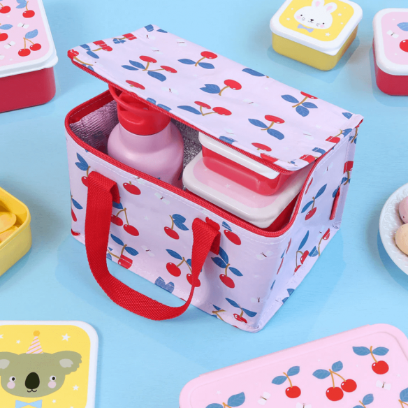 Mochila Merienda Térmica Cerezas infantil personalizable