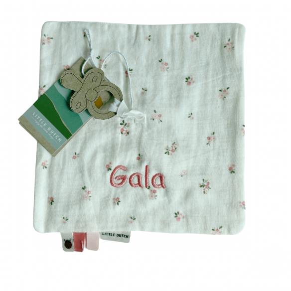 doudou muselina personalizado rosa