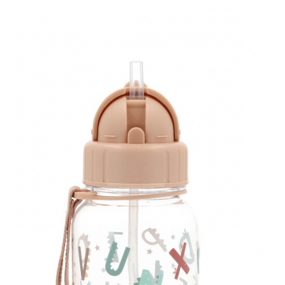 Botella Funny Letters Personalizable infantil pajita