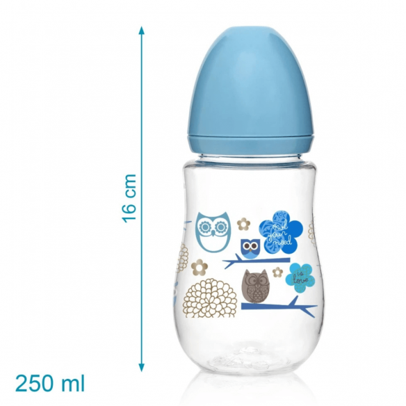 Regalo Bebé Azul biberón cadena y chupete