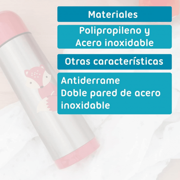 Termo rojo zorrito kiokids