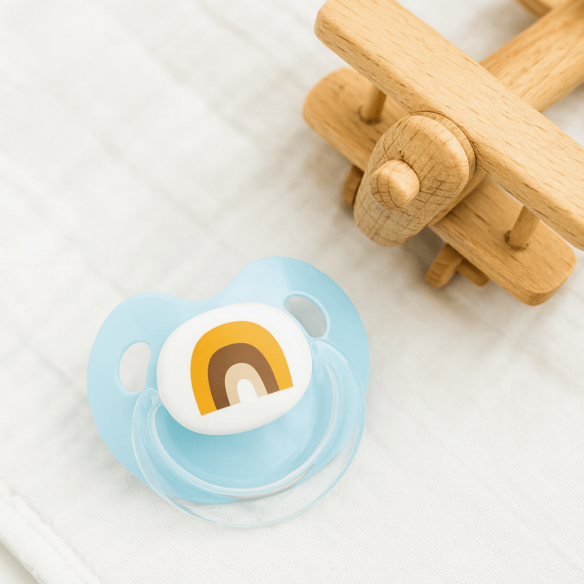 Chupete Retro Arcoíris azul