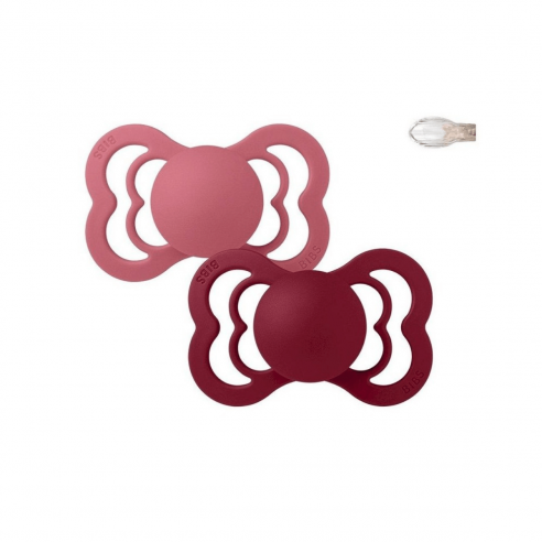 Chupetes Bibs Supreme Coral / Ruby silicona