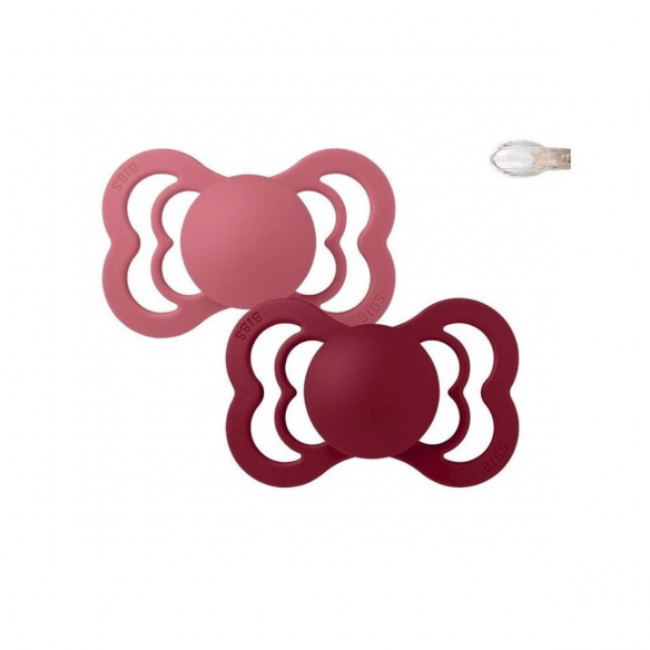 Chupetes Bibs Supreme Coral / Ruby silicona