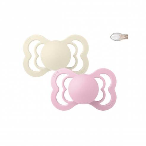 Chupetes Bibs Supreme Ivory / Baby Pink silicona