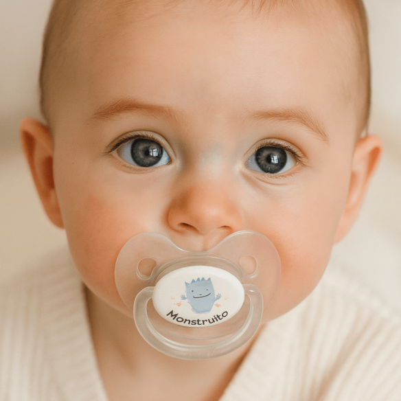 Chupete Retro Transparente Monstruito Chupete Retro Transparente Monstruito
