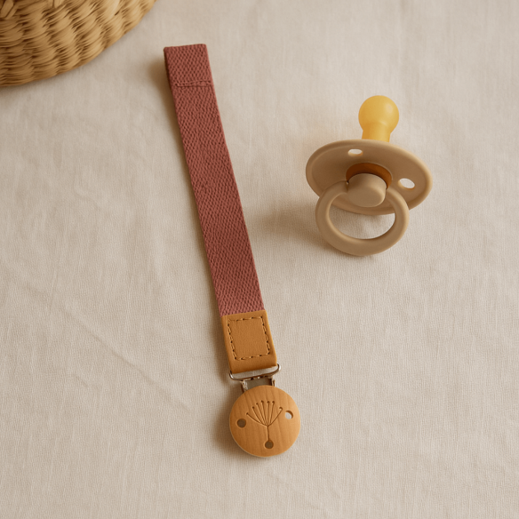 clip para chupete Rosa Personalizable
