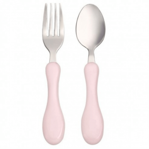cubiertos infantiles acero rosas