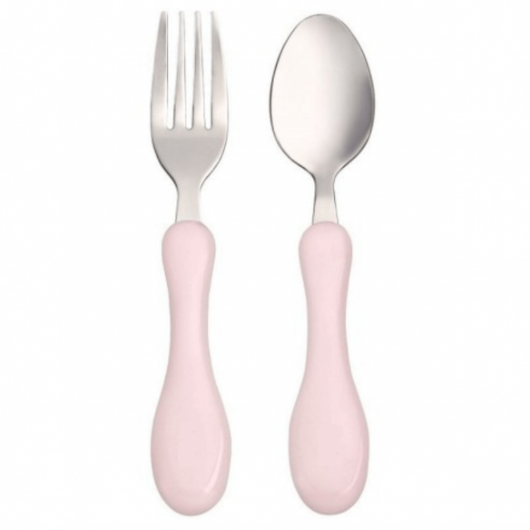 cubiertos infantiles acero rosas
