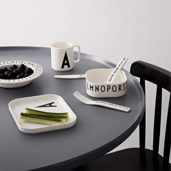 Cubiertos Tritán Blancos Design Letters ABC Cubiertos Tritán Blancos Design Letters ABC