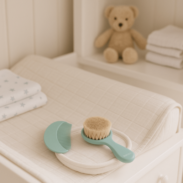 peine y cepillo bebé menta cerdas naturales