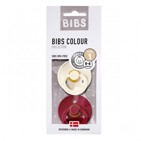 Chupetes bibs Colour Ivory / Ruby