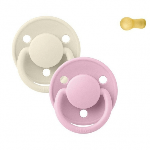 Chupetes bibs De Lux Ivory / Baby Pink