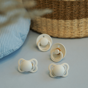 Chupetes bibs De Lux Ivory / Baby Pink 2