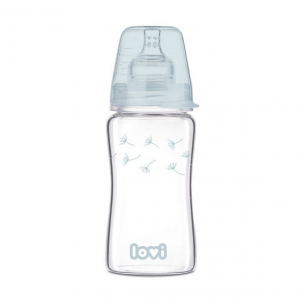 Biberón Cristal Botanic 250 ML Azul