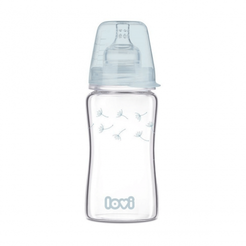 Biberón Cristal Botanic 250 ML Azul