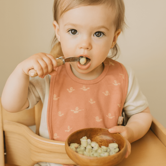 babero rosa pajaritos