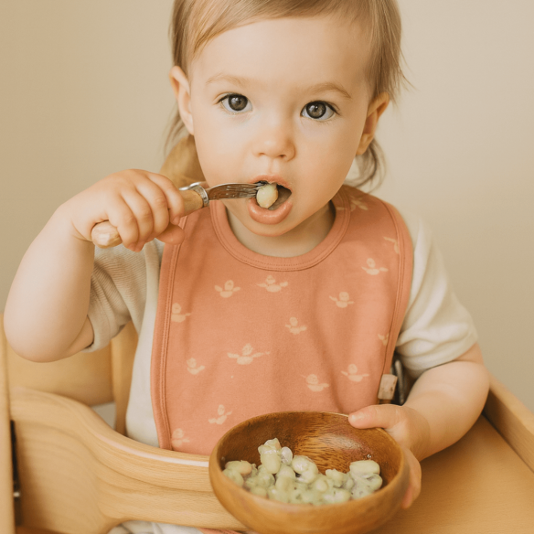 babero rosa pajaritos