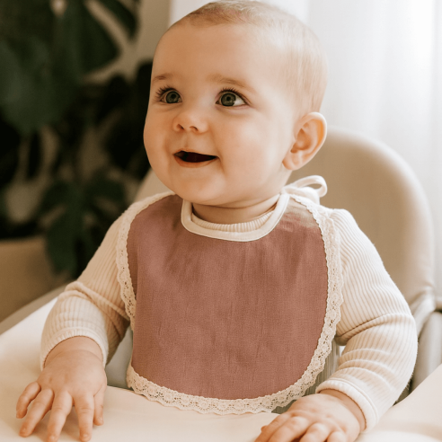 Babero Algodón Murat Rosa para bebé Babero Algodón Murat Rosa para bebé