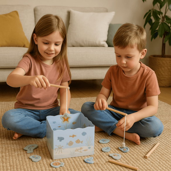 Juego de pesca niñas y niños