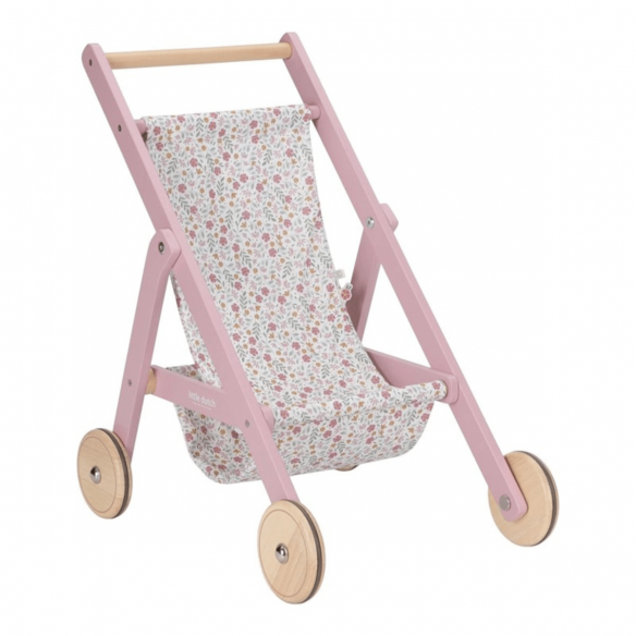 Silla de Madera para Muñecas rosa y con flores
