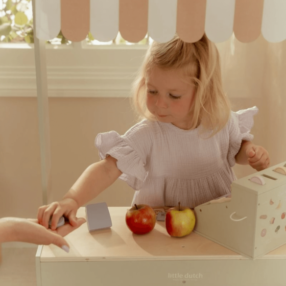 caja registradora de juguete de madera