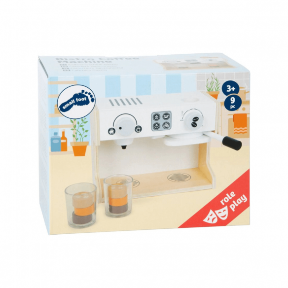 máquina de café de madera infantil