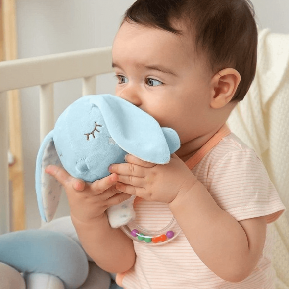 Sonajero de Peluche Conejito Azul