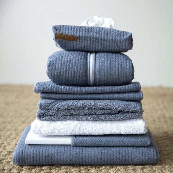 Funda de toallitas bebé azul de tela