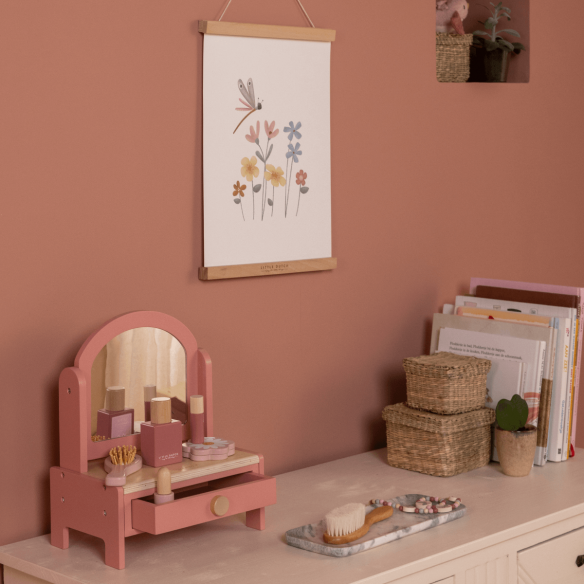 Tocador Maquillaje madera rosa juguete Little Dutch