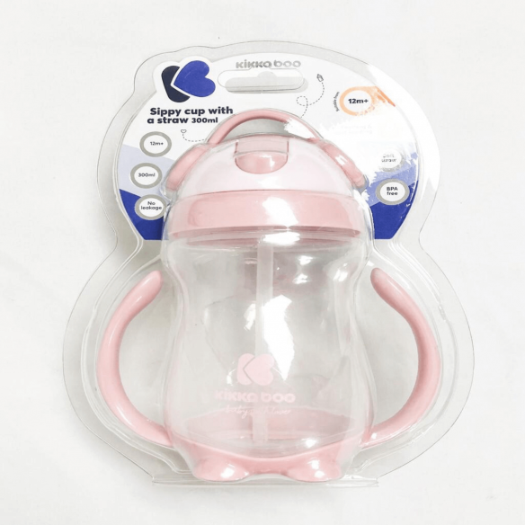 Taza Aprendizaje con Pajita Rosa para bebé