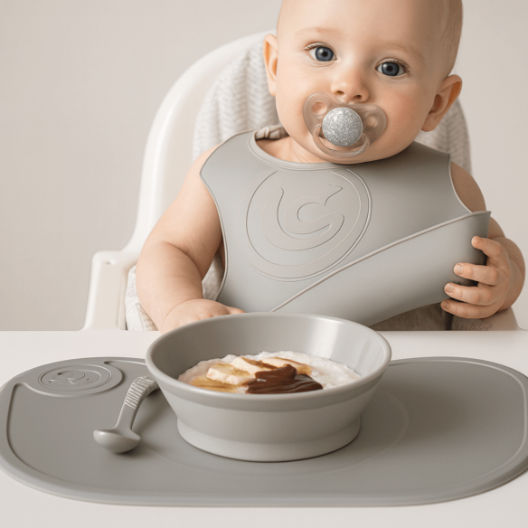 cucharas rectas Twistshake grises bebé