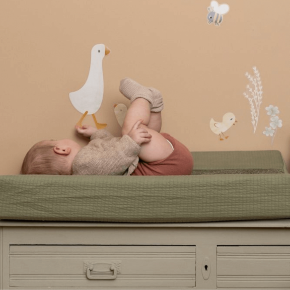 Funda para cambiador bebé Oliva de tela