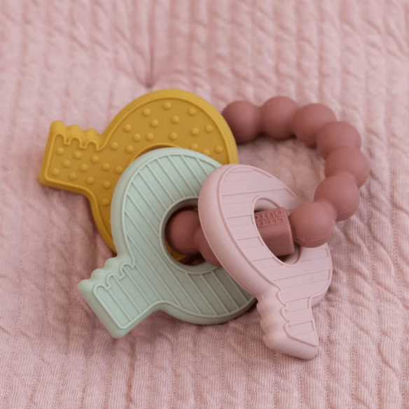 Mordedor llaves silicona rosa Little Dutch