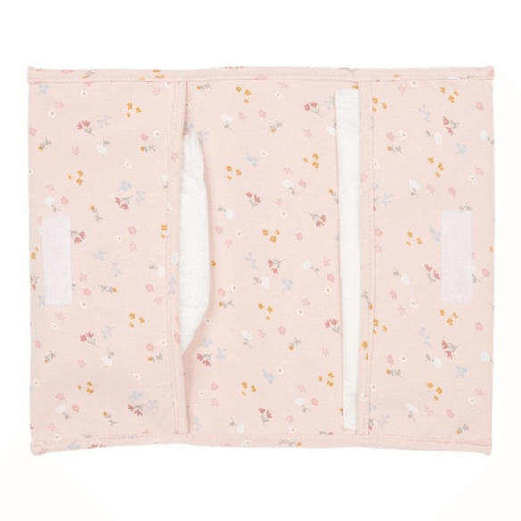 Funda para pañales y toallitas pequeñas flores rosas