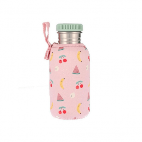 Botella infantil de Acero con Funda Fruits Personalizable