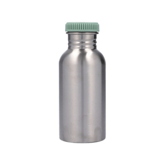 botella acero tapón verde para el cole