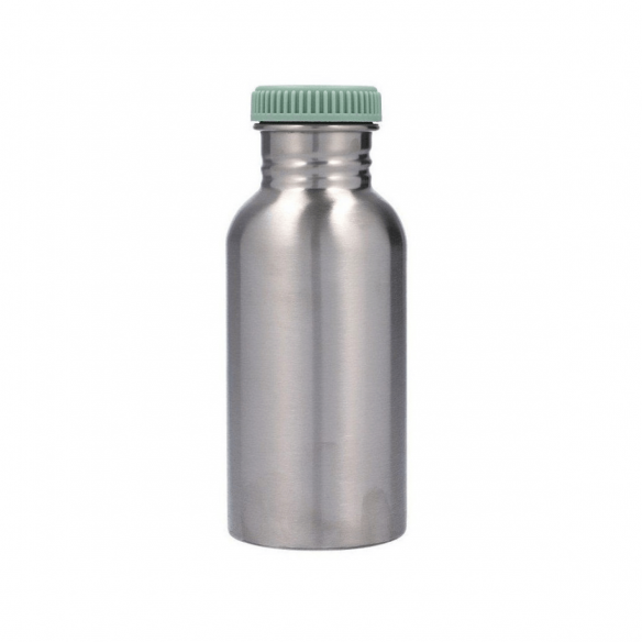 botella acero tapón verde para el cole