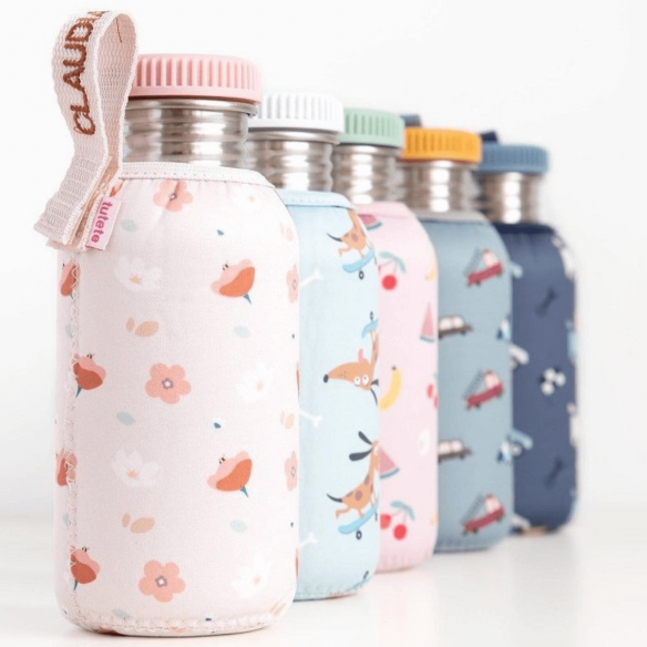Botella Acero con Funda flores personalizable